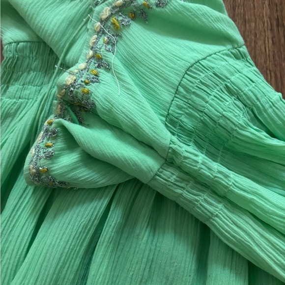 Elie Tahari green silk vintage embroidered ethereal babydoll tank top - Picture 6 of 6